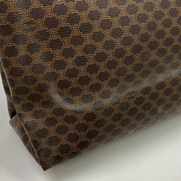 Celine Macadam Pattern Chain Canvas Tote Shoulder Bag Brown - Picture 4 of 7